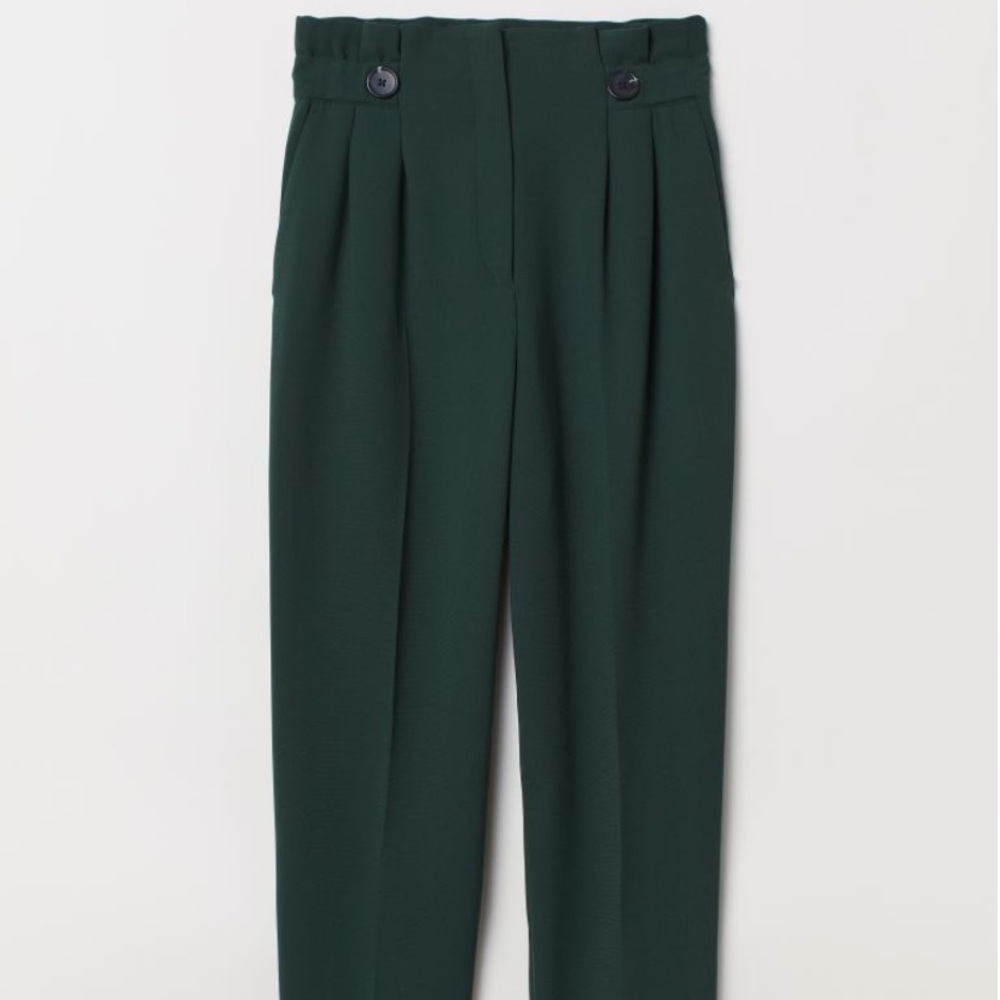H&M High Waisted Pants in Hunter green